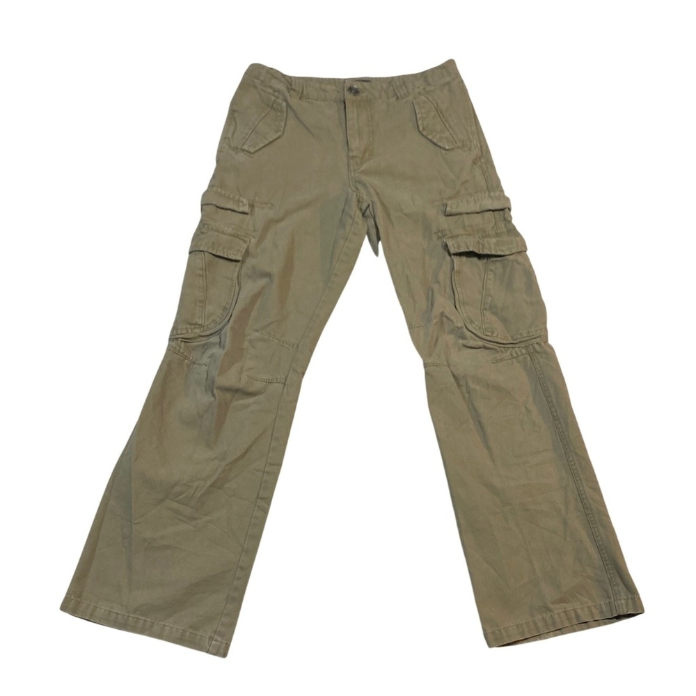 Cherokee Womens Khaki Cargo Pants Size 16 Tan Military Canvas Workwear Trousers